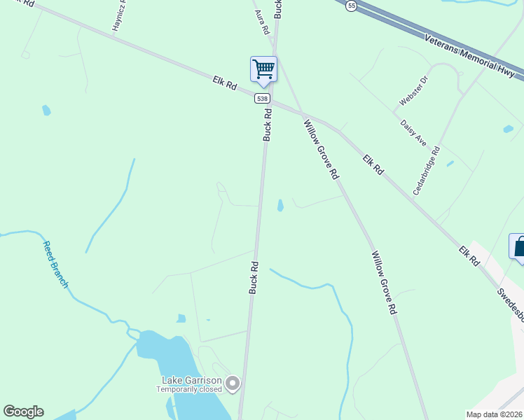 map of restaurants, bars, coffee shops, grocery stores, and more near 737 Buck Road in Gloucester County