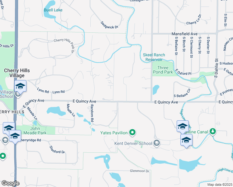 map of restaurants, bars, coffee shops, grocery stores, and more near 2 Vista Road in Englewood