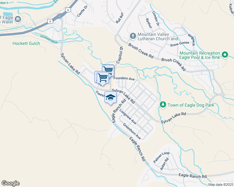 map of restaurants, bars, coffee shops, grocery stores, and more near in Eagle
