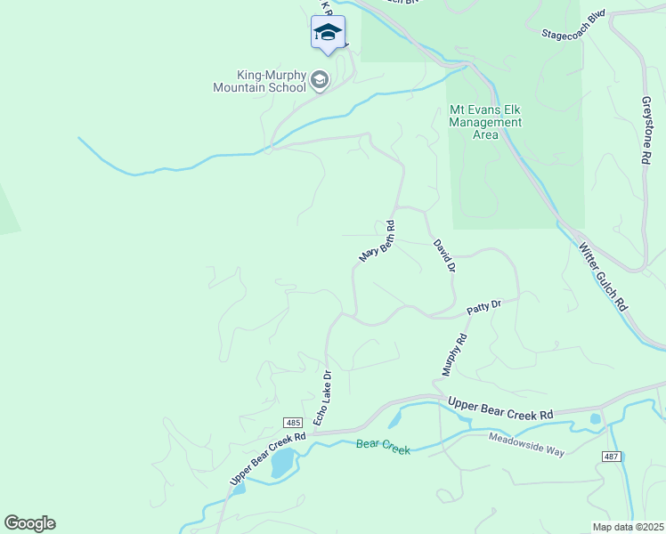map of restaurants, bars, coffee shops, grocery stores, and more near 193 Mary Beth Road in Evergreen