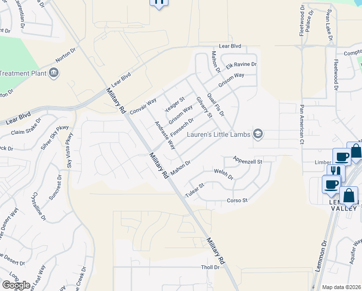 map of restaurants, bars, coffee shops, grocery stores, and more near 8975 Wynne Street in Reno