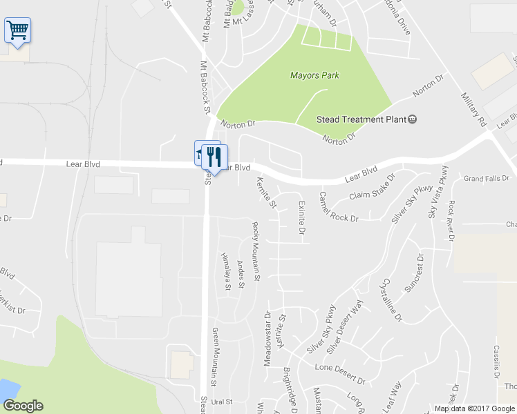 map of restaurants, bars, coffee shops, grocery stores, and more near 11020 Kernite Court in Reno