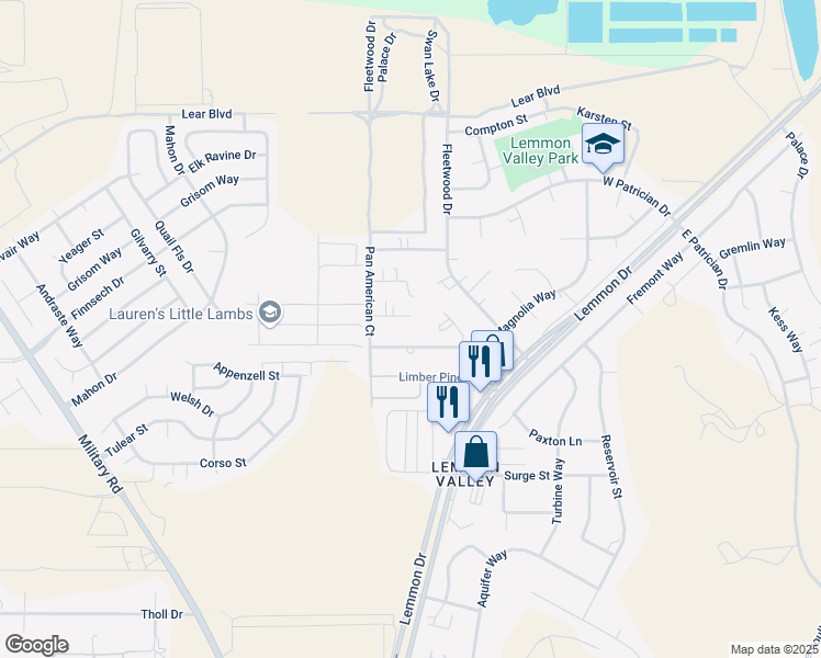 map of restaurants, bars, coffee shops, grocery stores, and more near 708 Terra Court in Reno