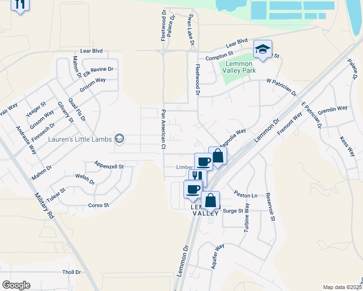 map of restaurants, bars, coffee shops, grocery stores, and more near 708 Terra Court in Reno