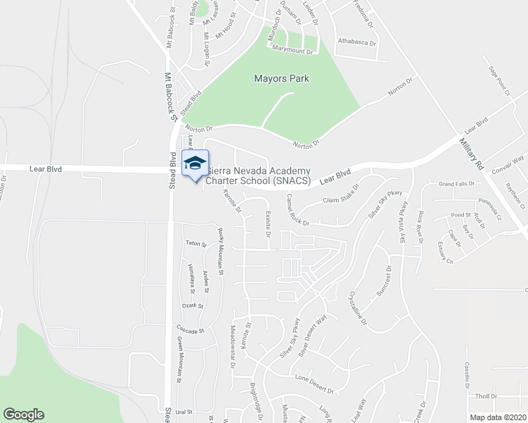 map of restaurants, bars, coffee shops, grocery stores, and more near 13091 Exinite Court in Reno