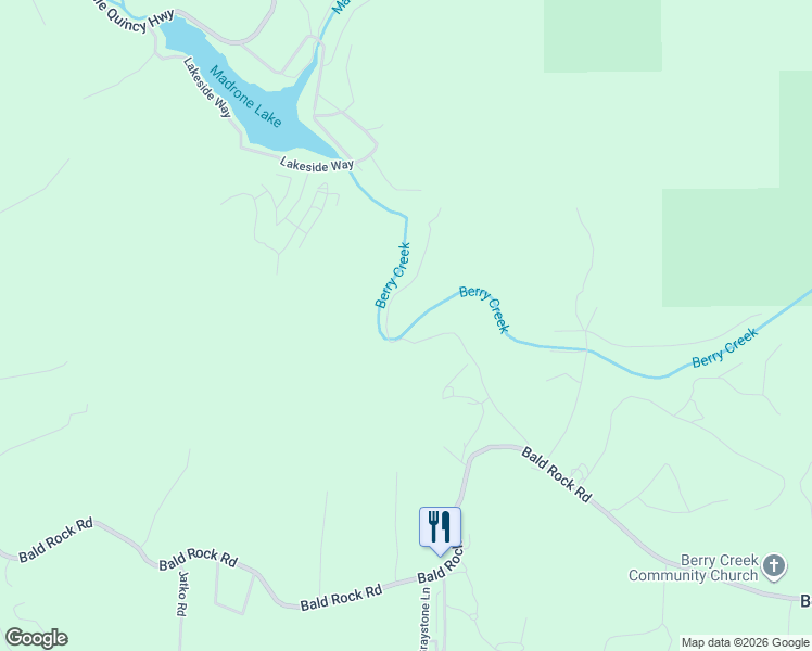 map of restaurants, bars, coffee shops, grocery stores, and more near 181 Gamble Road in Berry Creek