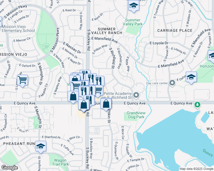 map of restaurants, bars, coffee shops, grocery stores, and more near 4208 South Pitkin Street in Aurora