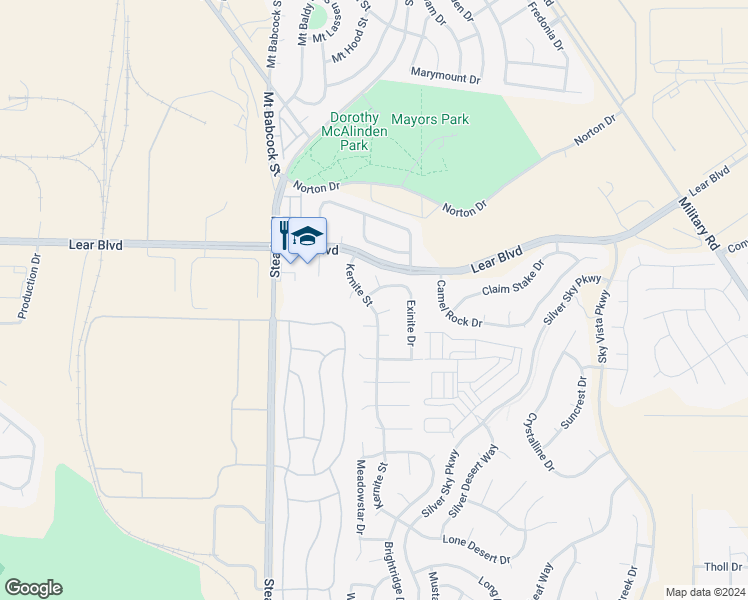 map of restaurants, bars, coffee shops, grocery stores, and more near 10070 Obsidian Drive in Reno
