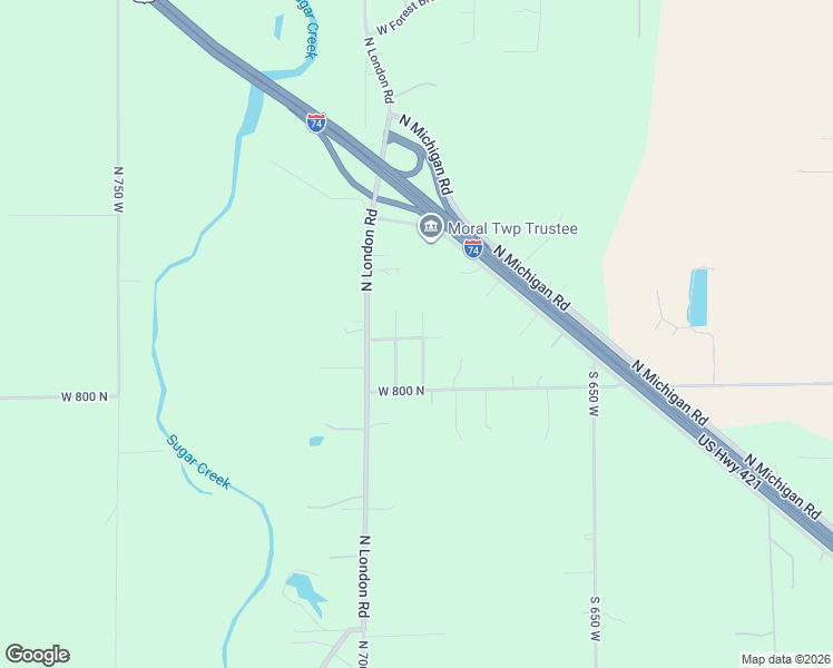 map of restaurants, bars, coffee shops, grocery stores, and more near 8187 Sugar Creek Lee Drive in Fairland
