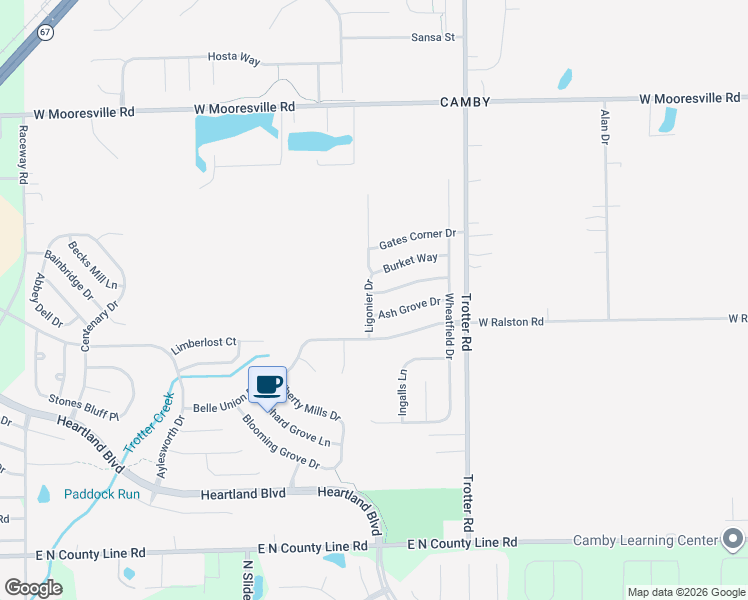 map of restaurants, bars, coffee shops, grocery stores, and more near 8465 Wanda Lake Drive in Indianapolis
