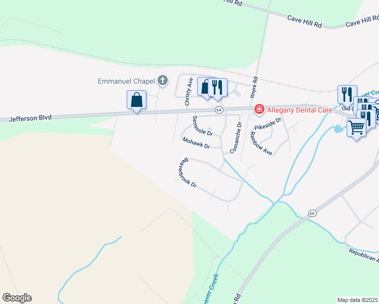 map of restaurants, bars, coffee shops, grocery stores, and more near 22028 Beaverbrook Drive in Smithsburg