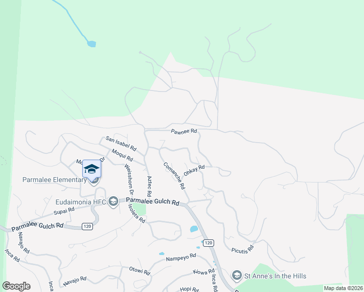 map of restaurants, bars, coffee shops, grocery stores, and more near 23152 Shoshone Road in Indian Hills