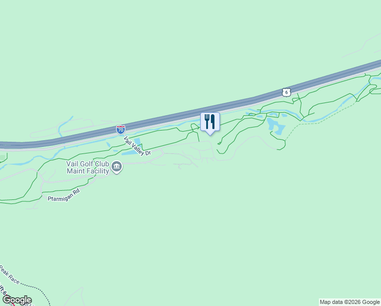 map of restaurants, bars, coffee shops, grocery stores, and more near 1645 Golf Terrace in Vail