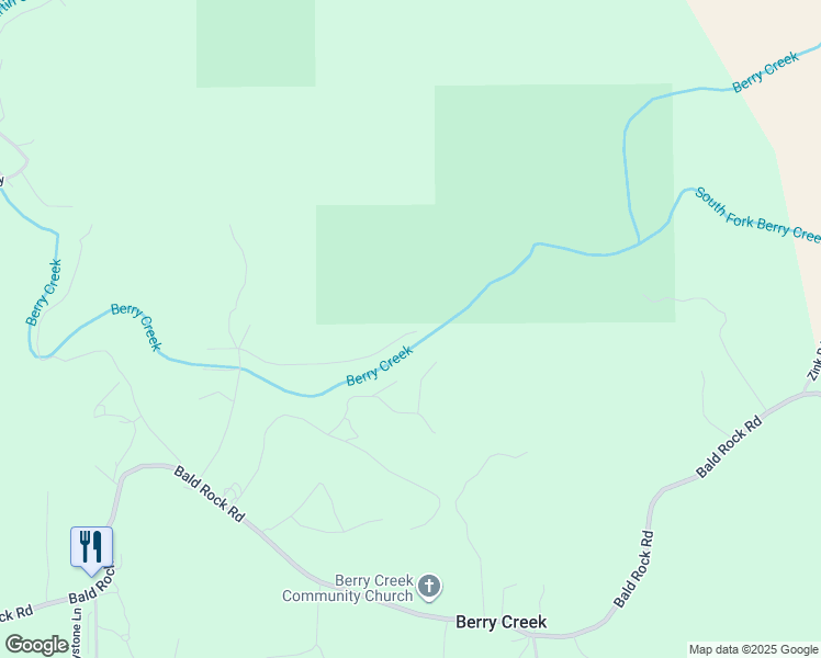 map of restaurants, bars, coffee shops, grocery stores, and more near 2 Oak Drive in Berry Creek