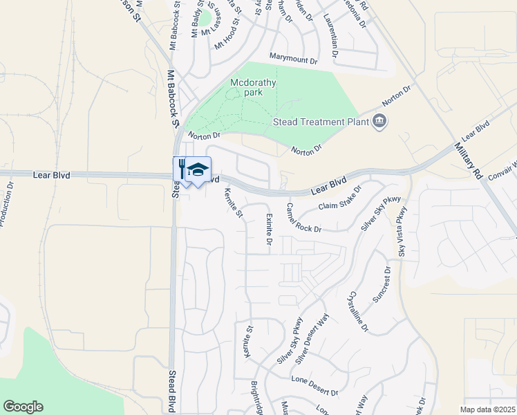 map of restaurants, bars, coffee shops, grocery stores, and more near 10030 Obsidian Drive in Reno