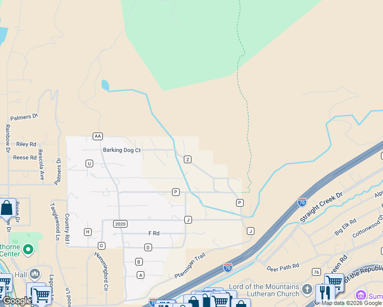map of restaurants, bars, coffee shops, grocery stores, and more near 421 Z Road in Silverthorne