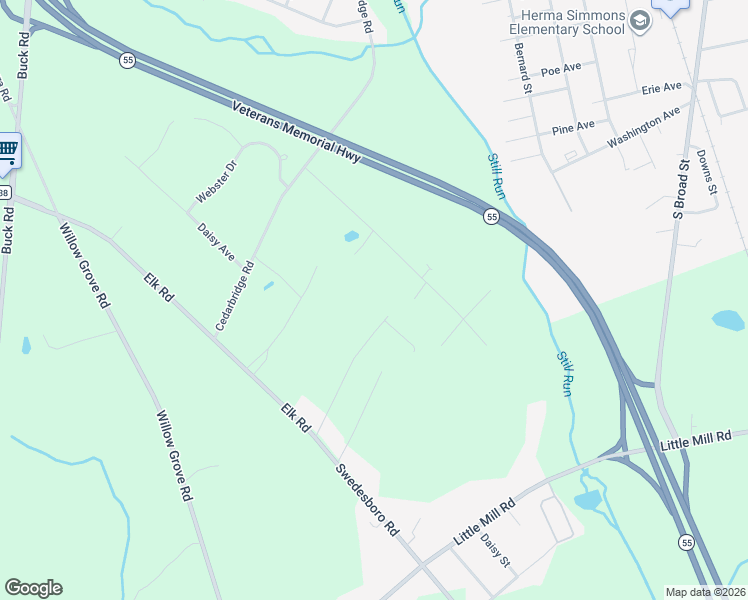 map of restaurants, bars, coffee shops, grocery stores, and more near 60 Spaulding Drive in Gloucester County