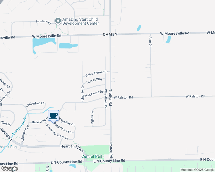 map of restaurants, bars, coffee shops, grocery stores, and more near 8405 Wheatfield Drive in Indianapolis