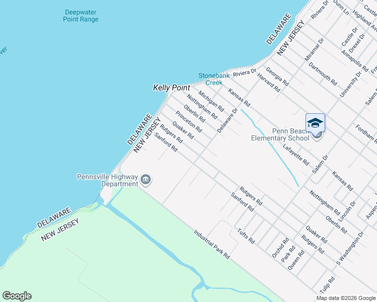 map of restaurants, bars, coffee shops, grocery stores, and more near in Pennsville Township