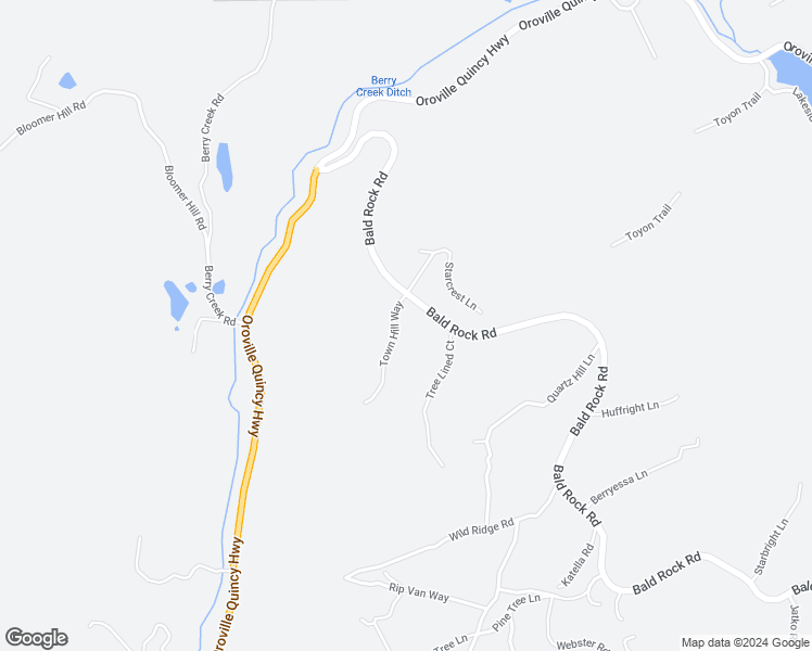 map of restaurants, bars, coffee shops, grocery stores, and more near 3 Town Hill Way in Berry Creek