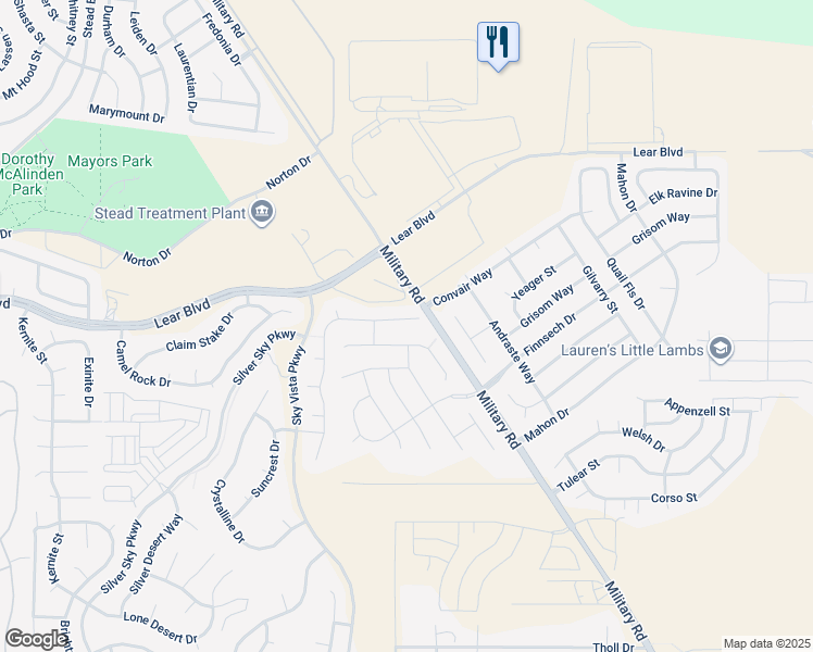 map of restaurants, bars, coffee shops, grocery stores, and more near 9927 Grand Falls Drive in Reno