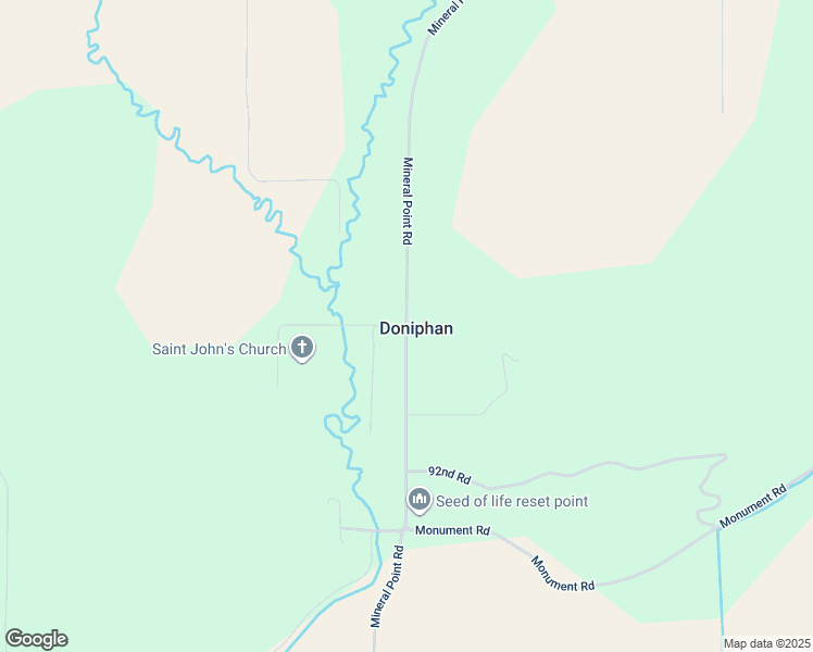 map of restaurants, bars, coffee shops, grocery stores, and more near Mineral Point Road & 95th Road in Atchison