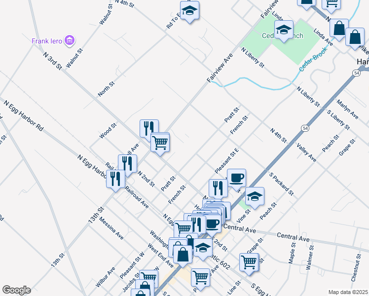 map of restaurants, bars, coffee shops, grocery stores, and more near 426 Bella Vita Court in Hammonton