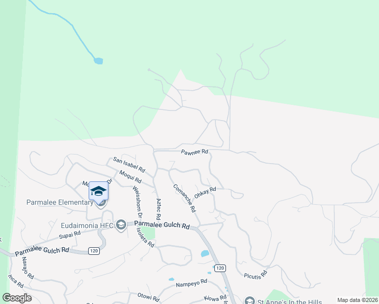 map of restaurants, bars, coffee shops, grocery stores, and more near 23148 Pawnee Road in Indian Hills