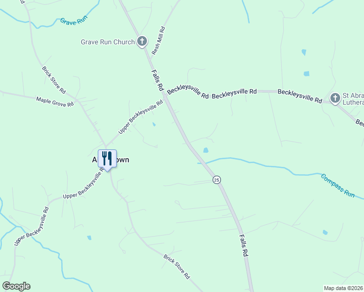 map of restaurants, bars, coffee shops, grocery stores, and more near 18818 Falls Road in Hampstead