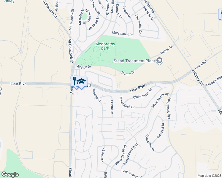 map of restaurants, bars, coffee shops, grocery stores, and more near 10060 Zeolite Drive in Reno