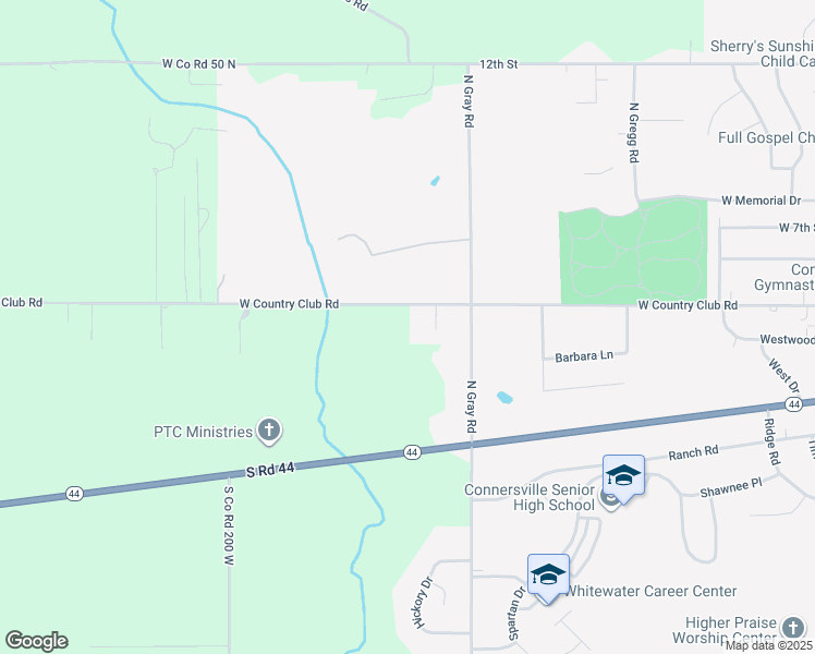map of restaurants, bars, coffee shops, grocery stores, and more near 1863 West Country Club Road in Connersville