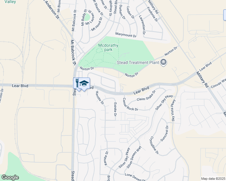 map of restaurants, bars, coffee shops, grocery stores, and more near 10060 Zeolite Drive in Reno