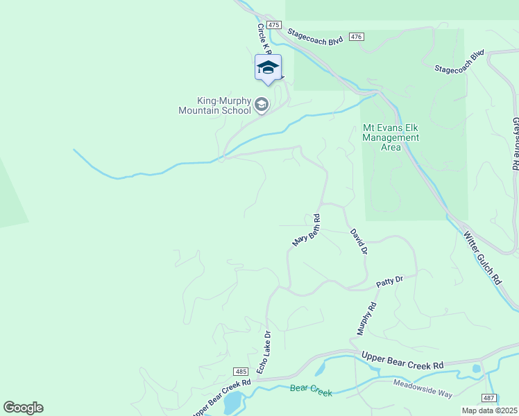 map of restaurants, bars, coffee shops, grocery stores, and more near 246 Wild Ridge Trail in Evergreen