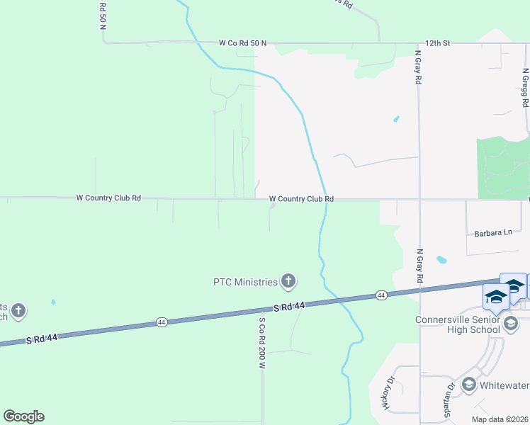 map of restaurants, bars, coffee shops, grocery stores, and more near 127 South Villa Drive in Connersville