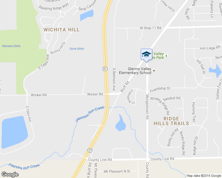 map of restaurants, bars, coffee shops, grocery stores, and more near 8438 South Belmont Street in Indianapolis