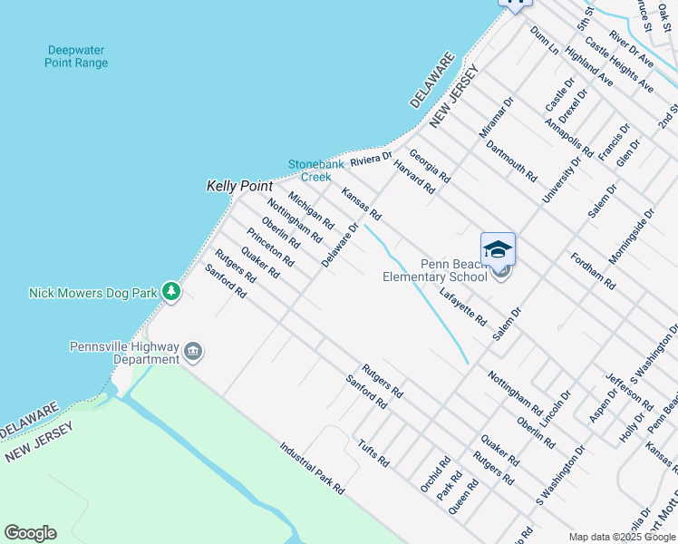 map of restaurants, bars, coffee shops, grocery stores, and more near 112 Oberlin Road in Pennsville Township