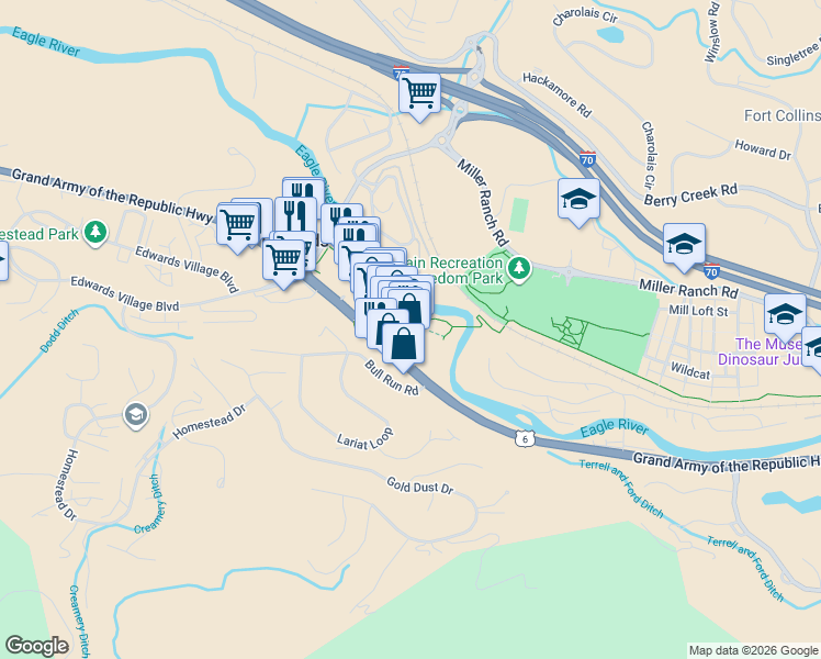 map of restaurants, bars, coffee shops, grocery stores, and more near 280 Main Street in Edwards