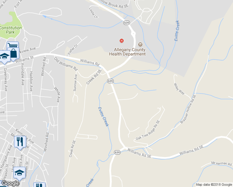 map of restaurants, bars, coffee shops, grocery stores, and more near 12315 Williams Road in Cumberland