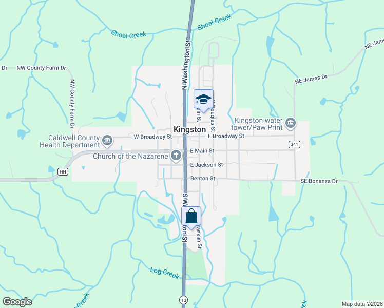 map of restaurants, bars, coffee shops, grocery stores, and more near 54 East Main Street in Kingston