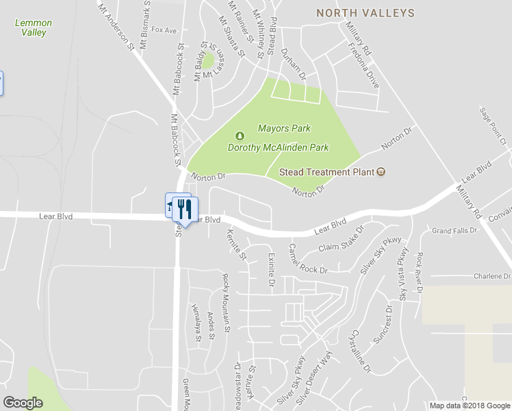 map of restaurants, bars, coffee shops, grocery stores, and more near 10096 Zeolite Drive in Reno