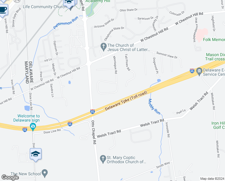 map of restaurants, bars, coffee shops, grocery stores, and more near 78 Montague Road in Newark