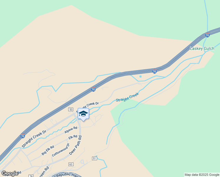 map of restaurants, bars, coffee shops, grocery stores, and more near 1113 Straight Creek Drive in Dillon