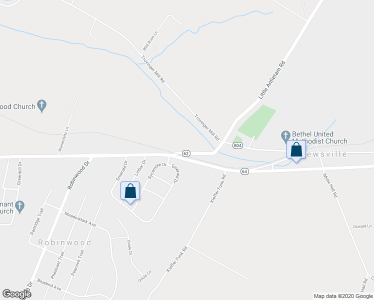 map of restaurants, bars, coffee shops, grocery stores, and more near 11926 Little Antietam Road in Smithsburg