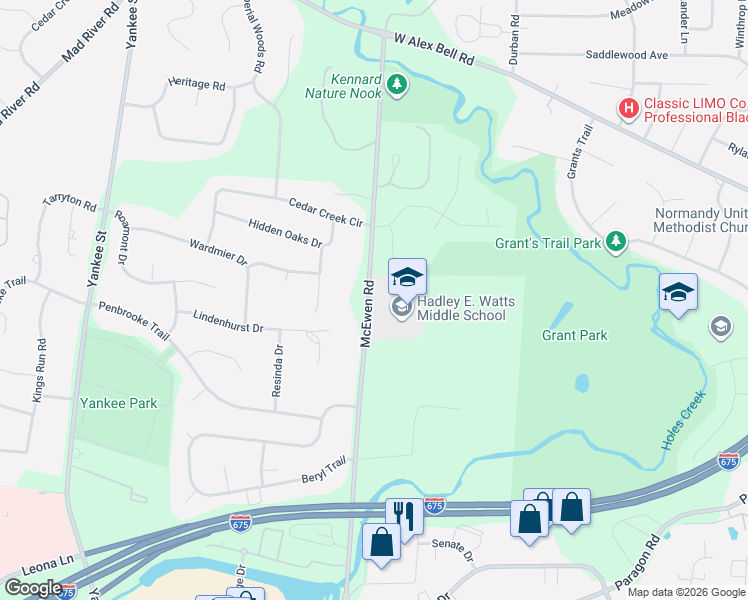 map of restaurants, bars, coffee shops, grocery stores, and more near 6977-7053 Mc Ewen Road in Montgomery County