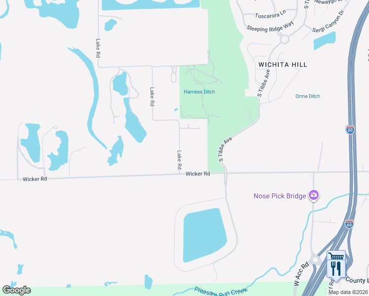 map of restaurants, bars, coffee shops, grocery stores, and more near 8345 Lake Road in Indianapolis