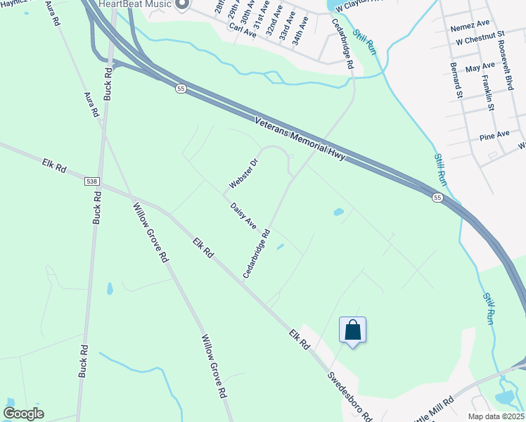 map of restaurants, bars, coffee shops, grocery stores, and more near 342 Cedarbridge Road in Elk