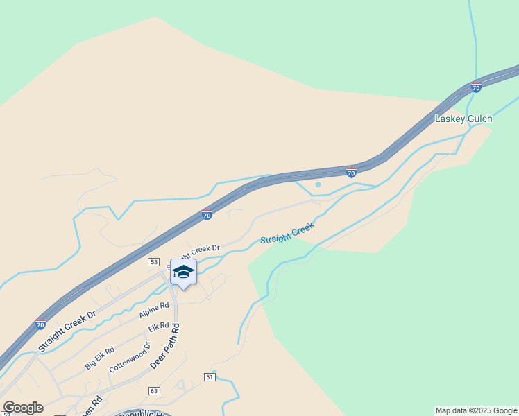 map of restaurants, bars, coffee shops, grocery stores, and more near 1133 Straight Creek Drive in Dillon