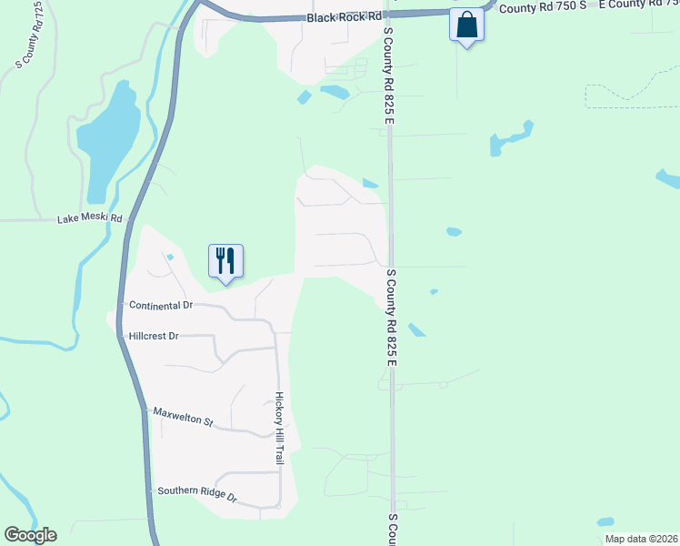 map of restaurants, bars, coffee shops, grocery stores, and more near 8243 Filly Lane in Plainfield