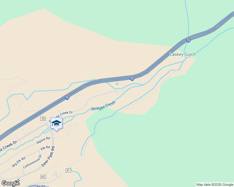 map of restaurants, bars, coffee shops, grocery stores, and more near 1294 Straight Creek Drive in Dillon
