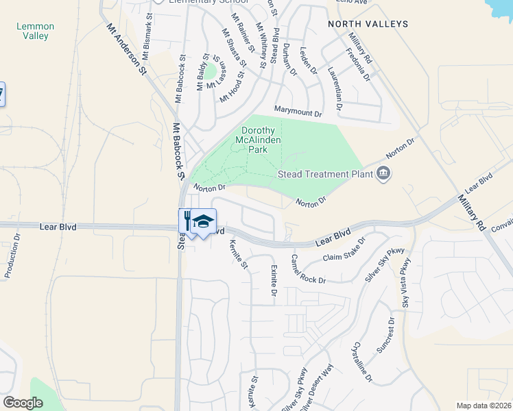 map of restaurants, bars, coffee shops, grocery stores, and more near 11003 Zeolite Drive in Reno